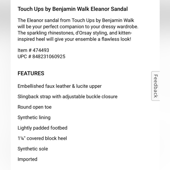 Nwot Benjamin Walk Touch Ups Silver Rhinestone Formal Kitten Heel Shoe Size 7.5 - Picture 4 of 16